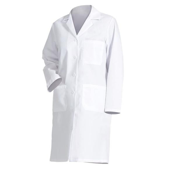 Lab Coat 65% Polyester / 35% Cotton Fashion Poplin Womens White Sz 10 39.5 in Ea